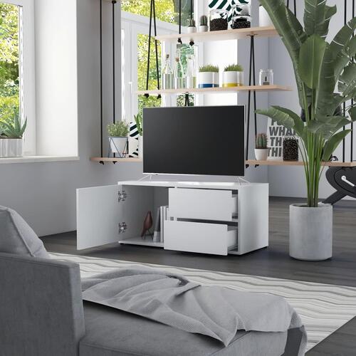 Tv-bord 80x34x36 cm konstrueret træ hvid