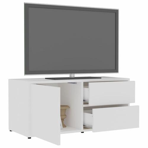 Tv-bord 80x34x36 cm konstrueret træ hvid