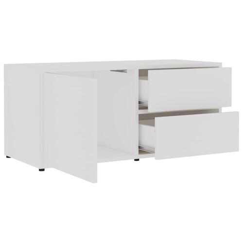 Tv-bord 80x34x36 cm konstrueret træ hvid
