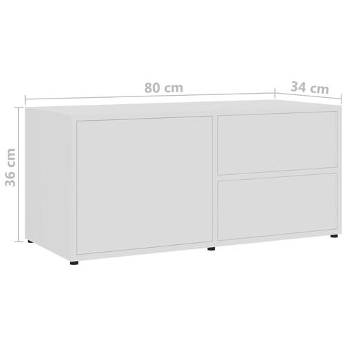 Tv-bord 80x34x36 cm konstrueret træ hvid