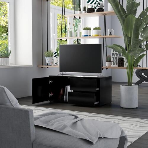 Tv-bord 80x34x36 cm konstrueret træ sort