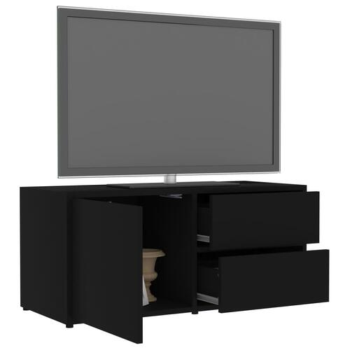 Tv-bord 80x34x36 cm konstrueret træ sort