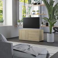 Tv-bord 80x34x36 cm konstrueret træ sonoma-eg