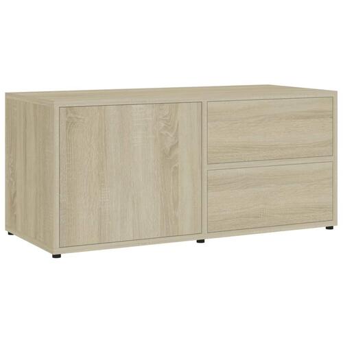 Tv-bord 80x34x36 cm konstrueret træ sonoma-eg
