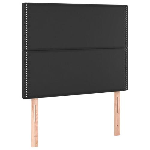 Kontinentalseng med madras 90x200 cm kunstlæder sort