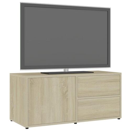 Tv-bord 80x34x36 cm konstrueret træ sonoma-eg