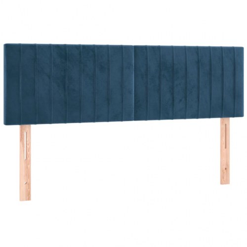 Kontinentalseng med madras 140x200 cm - fløjl, mørkeblå