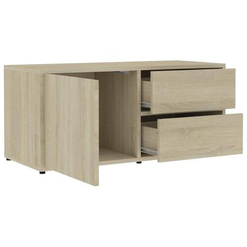 Tv-bord 80x34x36 cm konstrueret træ sonoma-eg