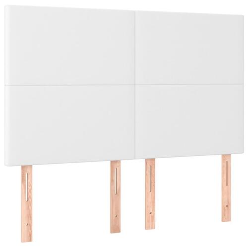 Kontinentalseng med LED-lys 140x200 cm kunstlæder hvid
