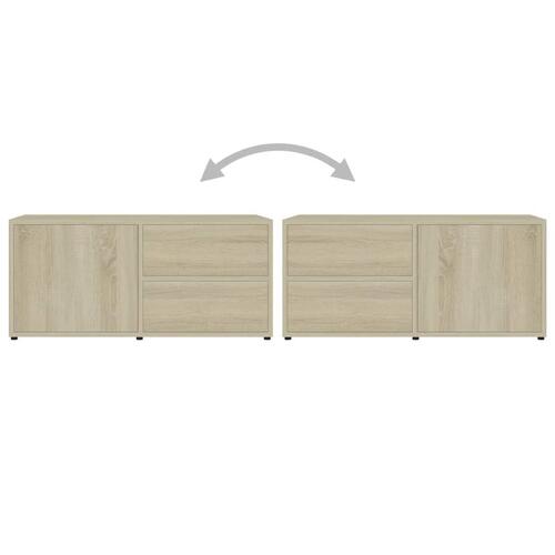 Tv-bord 80x34x36 cm konstrueret træ sonoma-eg