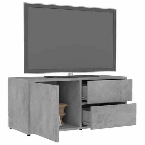 Tv-bord 80x34x36 cm konstrueret træ betongrå