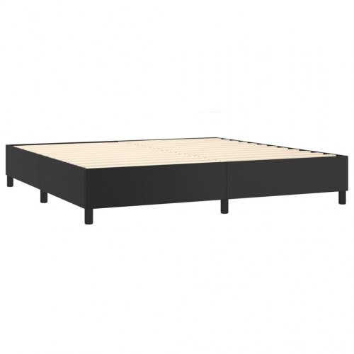 Kontinentalseng med madras 200×200 cm - kunstlæder, sort
