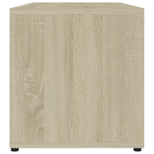 Tv-bord 80x34x36 cm konstrueret træ hvid og sonoma eg