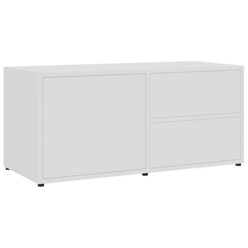 Tv-bord 80x34x36 cm konstrueret træ hvid højglans