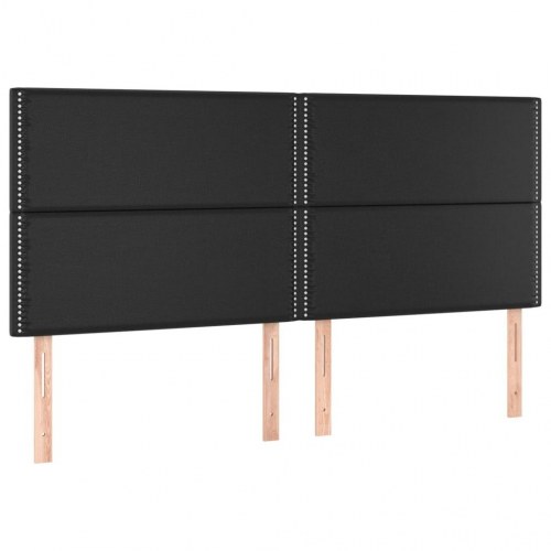 Kontinentalseng med madras 200x200 cm i sort kunstlæder
