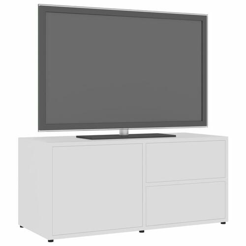 Tv-bord 80x34x36 cm konstrueret træ hvid højglans