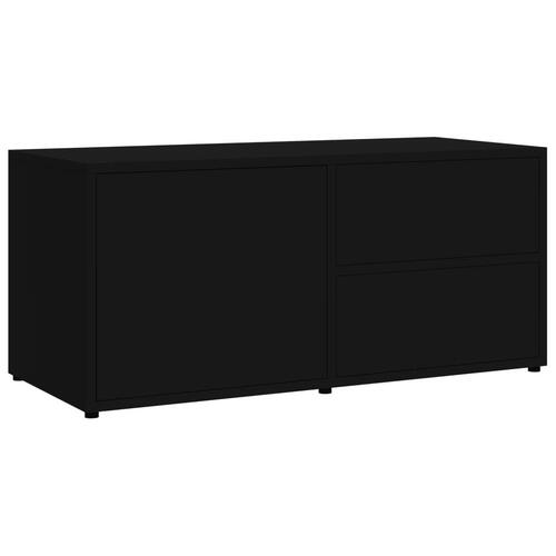 Tv-bord 80x34x36 cm konstrueret træ sort højglans