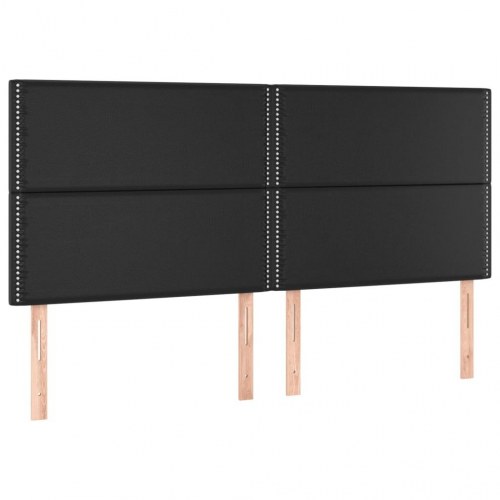 Kontinentalseng med madras 200 x 200 cm - kunstlæder, sort