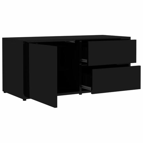 Tv-bord 80x34x36 cm konstrueret træ sort højglans