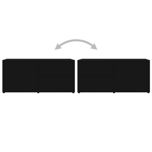 Tv-bord 80x34x36 cm konstrueret træ sort højglans