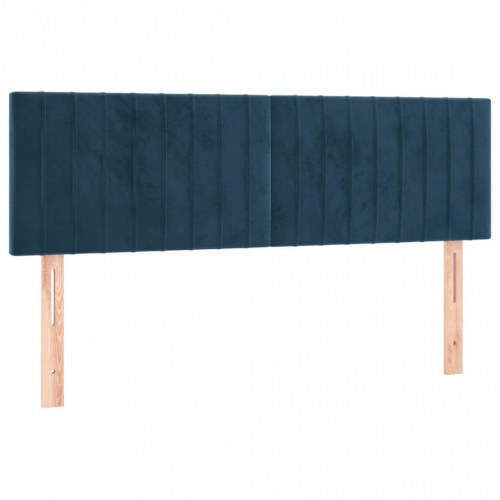 Kontinentalseng med madras 140x200 cm - fløjl, mørkeblå
