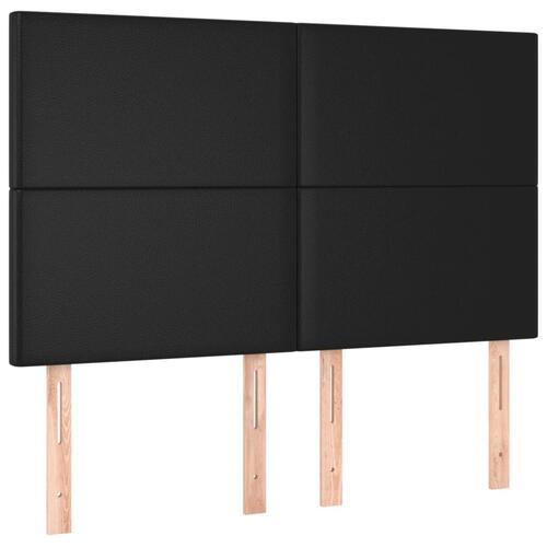 Kontinentalseng med LED-lys 140x200 cm kunstlæder sort