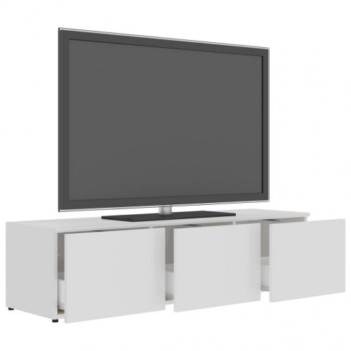 Tv-skab 120x34x30 cm konstrueret træ hvid højglans
