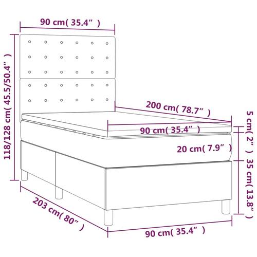 Kontinentalseng med madras 90x200 cm kunstlæder sort