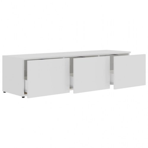 Tv-skab 120x34x30 cm konstrueret træ hvid højglans