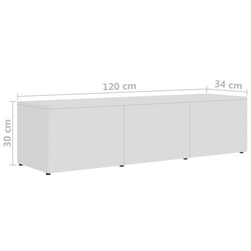Tv-skab 120x34x30 cm konstrueret træ hvid højglans
