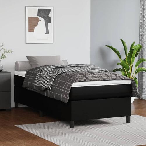 Kontinentalseng 90x200 cm kunstlæder sort