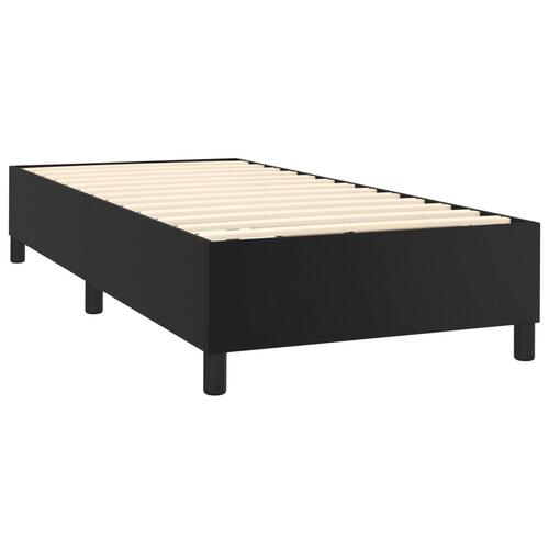 Kontinentalseng 90x200 cm kunstlæder sort