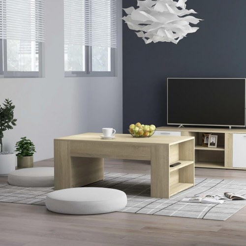 Sofabord 100x60x42 cm konstrueret træ sonoma-eg