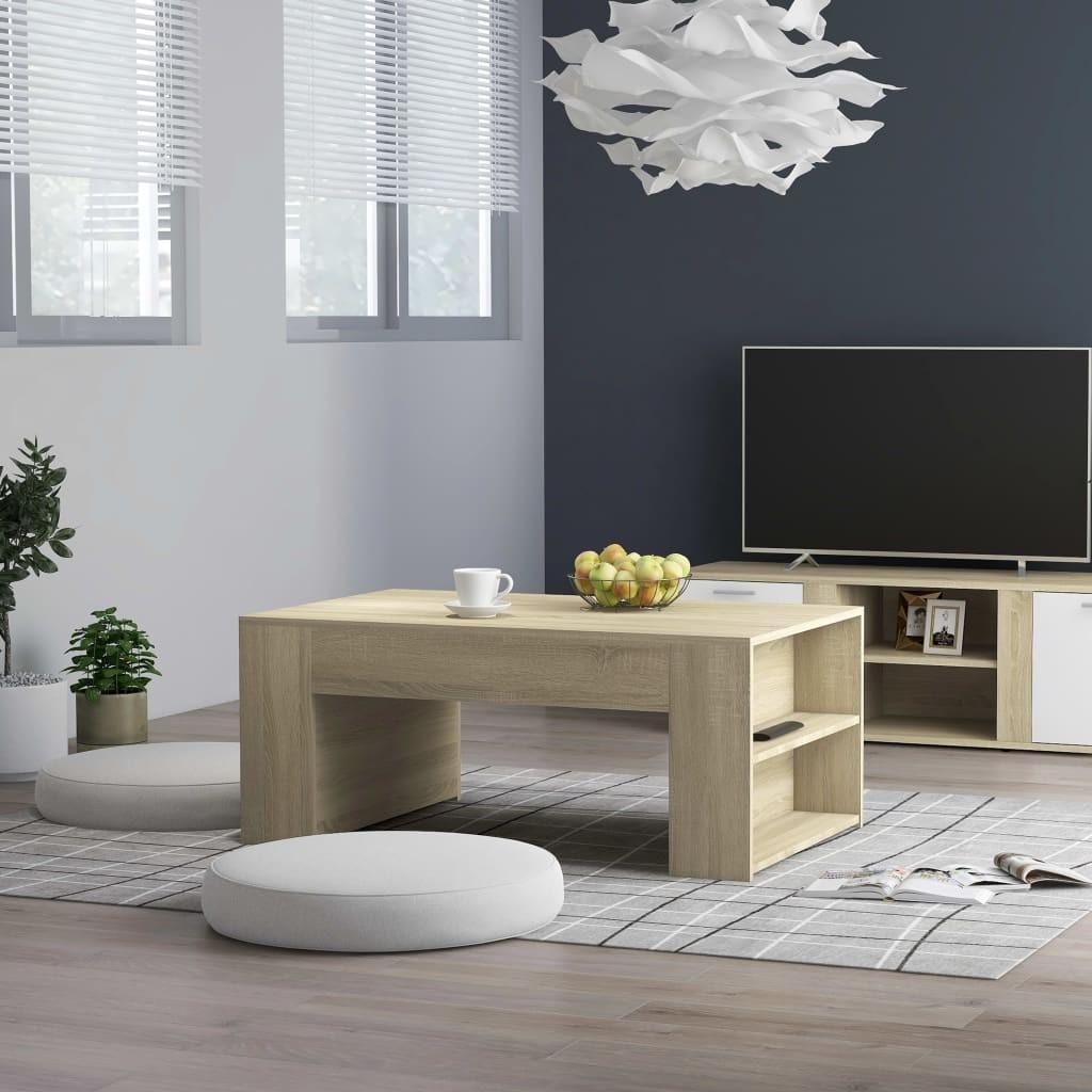 Sofabord 100x60x42 cm konstrueret træ sonoma-eg