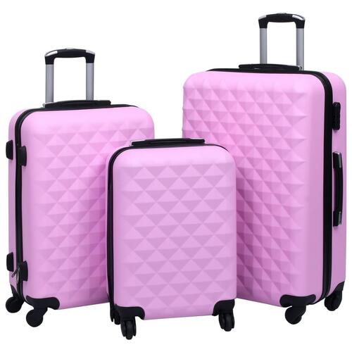 Kuffert sæt 3 stk. hardcase ABS pink