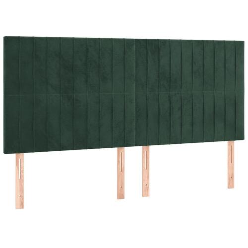 Kontinentalseng med madras 200x200 cm fløjl mørkegrøn