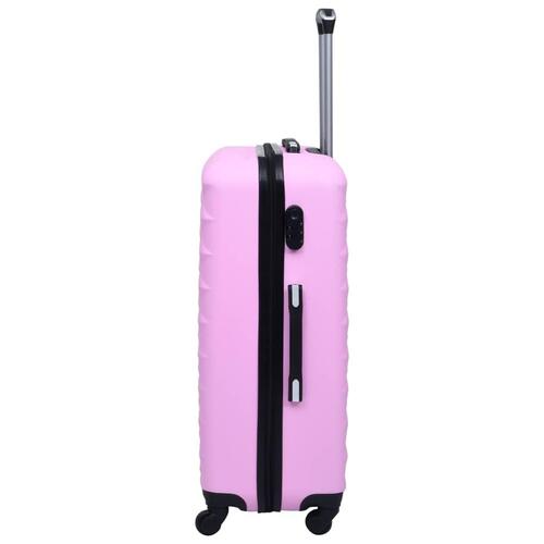 Kuffert sæt 3 stk. hardcase ABS pink