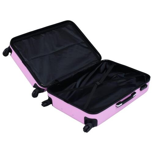 Kuffert sæt 3 stk. hardcase ABS pink