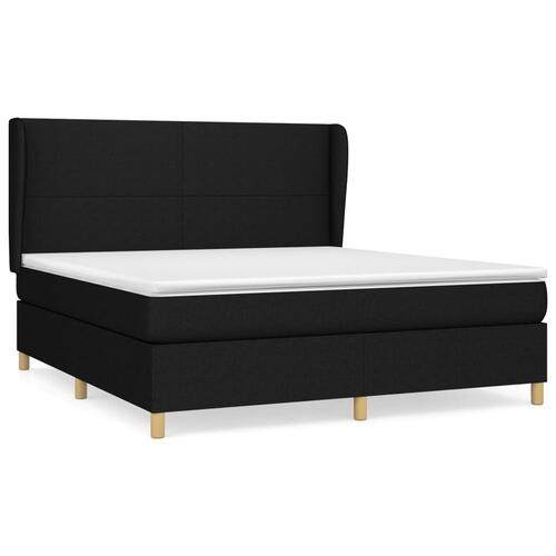 Kontinentalseng med madras 180x200 cm stof sort