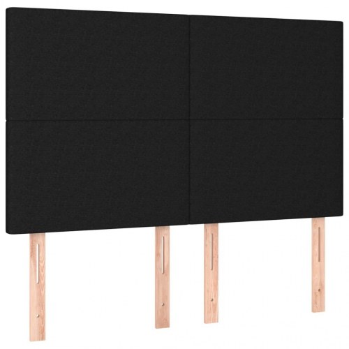 Kontinentalseng med madras 140x190 cm - stof, sort