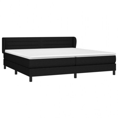 Kontinentalseng med madras 200×200 cm - stof, sort