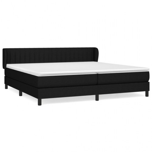 Kontinentalseng med madras 200x200 cm - stof, sort