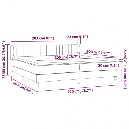 Kontinentalseng med madras 200x200 cm - stof, sort