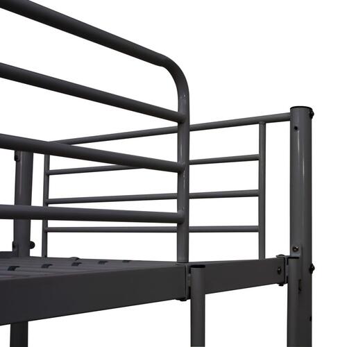 Sengestel til køjeseng med bord 90x200 cm metal grå