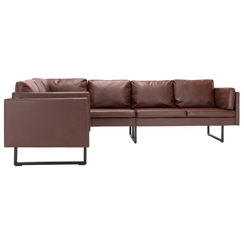 Hjørnesofa kunstlæder brun
