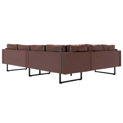 Hjørnesofa kunstlæder brun