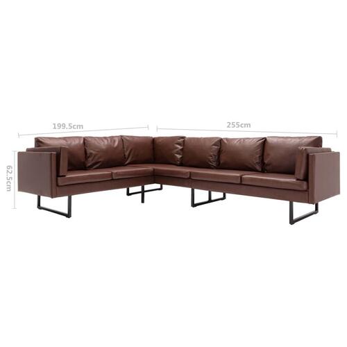 Hjørnesofa kunstlæder brun