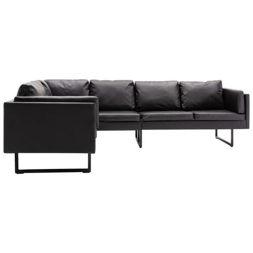 Hjørnesofa kunstlæder sort