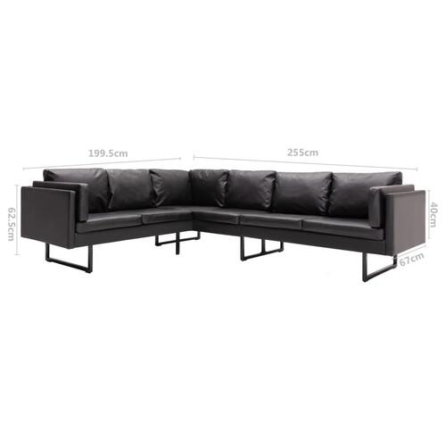 Hjørnesofa kunstlæder sort