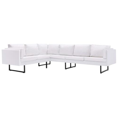 Hjørnesofa kunstlæder hvid